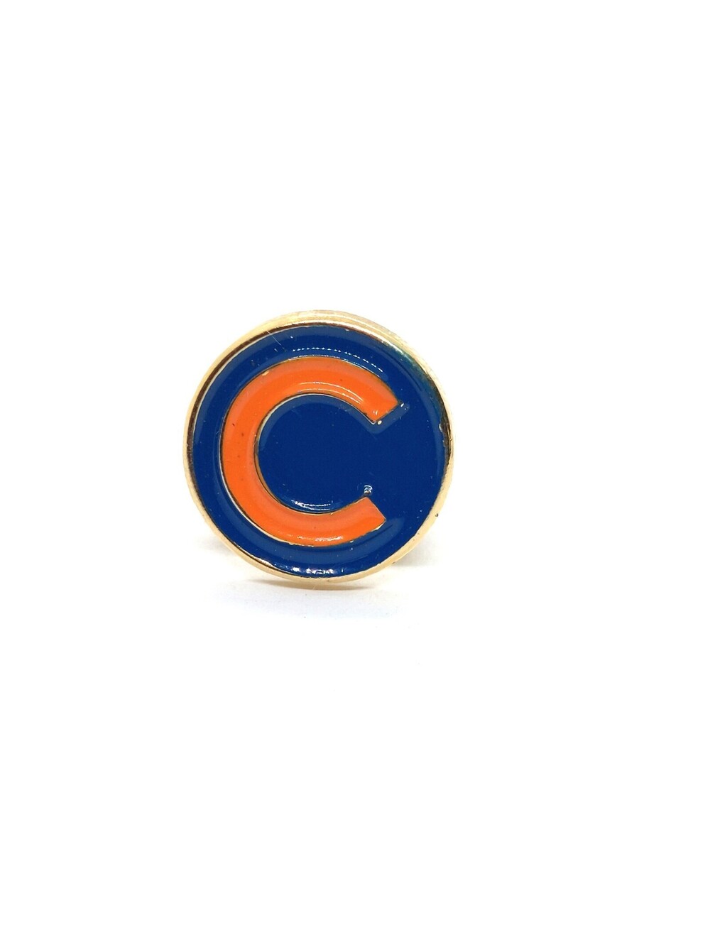 Vintage Blue Orange Letter C Pin Sports Emblem Retro Collectors Gift